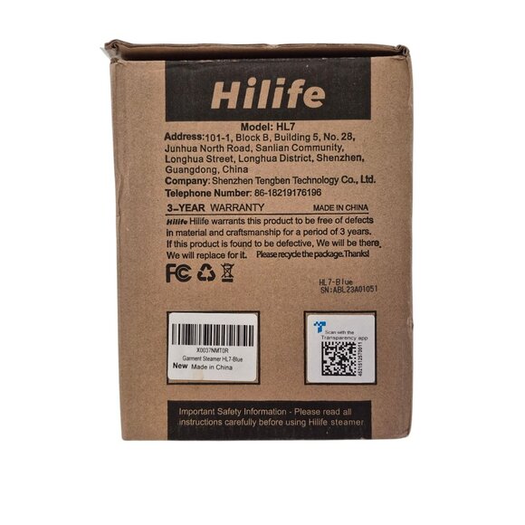 Hilife Portable Garment Steamer HL7 Travel 700W 240ML Capacity Sterilizes NIB - Picture 10 of 10